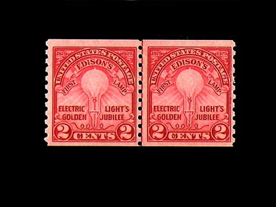 656 EDISON 2 cent Joint Line Pair MNH NICE L@@K+++ - Image 1 of 2