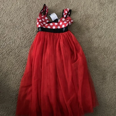 NUEVO CON ETIQUETAS IBTOM CASTLE Niñas Vestido Minnie Mouse Tul Falda Lunares Rojo 110 Diadema Foto 1 de 4