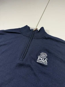 Peter Millar Sweater Mens XL Merino Wool 1/4 Zip PGA Championship Golf Navy Soft - Picture 1 of 8