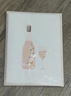 Tarjeta de felicitación PAPYRUS "Tiempo para beber" celebración copa de vino sellada con joyas Foto 1 de 4