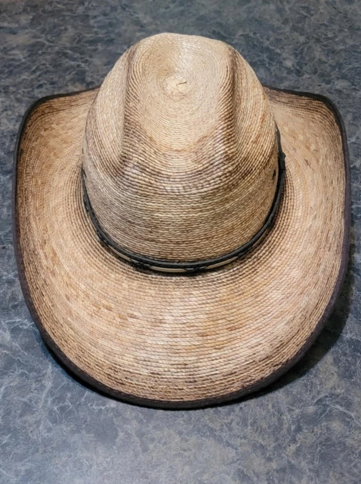 Chapéu de cowboy Resistol Jason Aldean Palm Straw Jr (juvenil/pequeno adulto) Amarillo Sky - Imagem 1 de 4