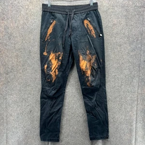 Kith Classics Pantalone Uomo Piccolo Nero Misto Cotone Joggers Candeggina Macchia Streetwear - Foto 1 di 11