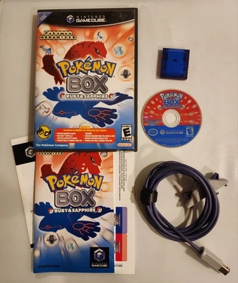 Caja Pokemon: Rubí y Zafiro Nintendo GameCube con Cable Manual y Pegatinas NA Foto 1 de 4