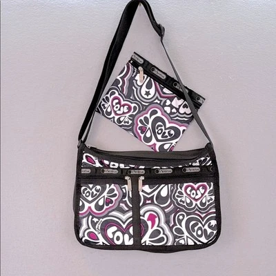 Bolso Bandolera Mensajero Le Sportsac Mujer Elis Paisley Love Deluxe Negro Blanco Foto 1 de 4