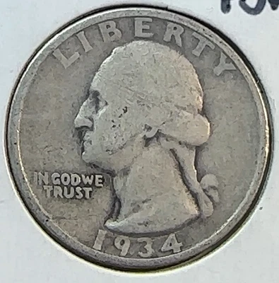 1934-P Doubled Die Obverse FS-101 Washington Quarter Nice Original G+ CHRC - Image 1 of 2