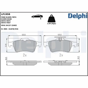DELPHI Bremsbelagsatz, Scheibenbremse Hinterachse u.a. für SAAB, VOLVO - Bild 1 von 4