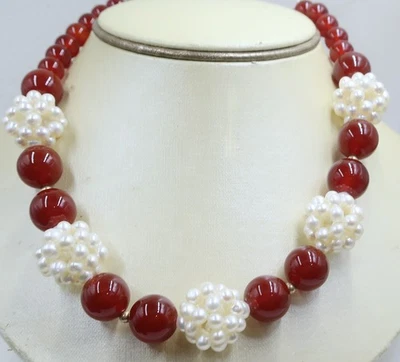 设计师 Zoe B 14 克拉黄金红宝石和种子珍珠簇 18 — 第 1/4 张图片