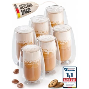 LAPRESSO® Latte Macchiato Bicchieri 6x 350 ml Bicchieri Termici Caffè Doppia Parete - Foto 1 di 11