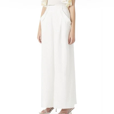 Aje Silvatica White Linen Wide Leg Trouser Size 10 $295 - image 1 of 4