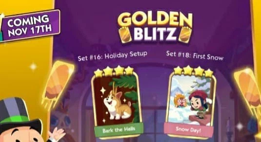 Monopoly_Go Bark the Halls and Snow Day Gold Stickers - Image 1 of 1