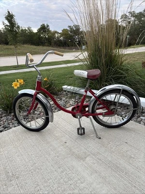 Schwinn Red  Pixie Bicycle Vintage, 46" x 29" Great Condition - Image 1 of 4