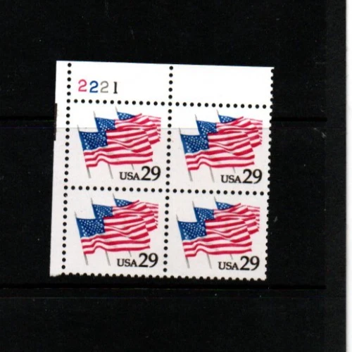 US Stamps #2531  29 cent US Flag Plate Block of 4 stamps MNH - Image 1 of 1