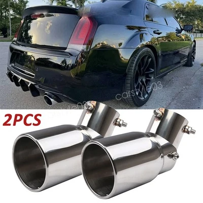 2PCS Car Exhaust Pipe Tip Rear Tail Throat Muffler For Chrysler 300 2012-2022 Foto 1 de 4