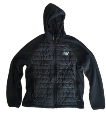 Chaqueta grande con capucha New Balance Puffer polar cremallera completa para hombre Foto 1 de 4