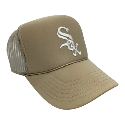 NUEVO CHICAGO BLANCO SOX CREMA GORRA SOMBRERO 5 PANELES CORONA ALTA CAMIONERO SNAPBACK DE COLECCIÓN Foto 1 de 3