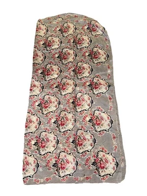 Echo Silk Scarf Wrap Coquette Flower Rose Stripe Victorian Chic 34” - Image 1 of 4