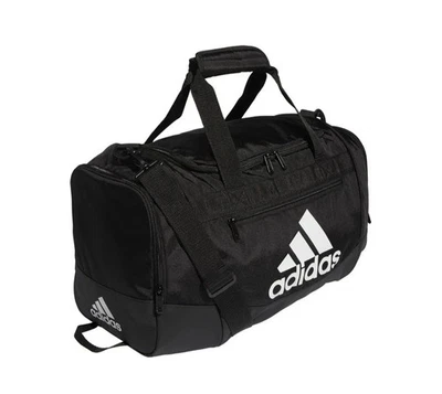adidas Unisex Defender 4.0 Gym Duffel Bag for Men and Women, Black/White, Small  - Image 1 of 4