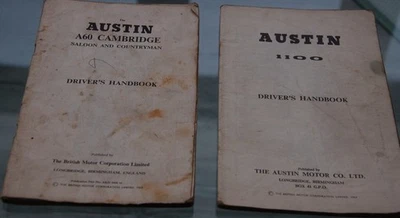 Manuales del conductor Austin A60 Cambridge y Austin 1100 Foto 1 de 2