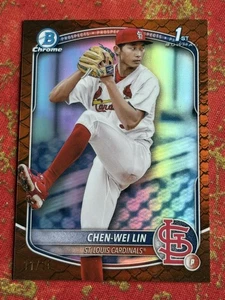 2025 1st Bowman Chen-Wei Lin Chrome Reptilian Orange /25 #BCP-141 Cardinals - Picture 1 of 2