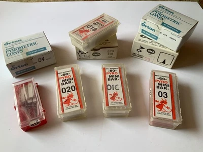 8 Boxes of Vtg small Orton Pyrometric Cones  & Pyro Mini Bars 03,04,016,018,020 - Image 1 of 3