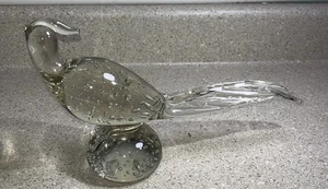H990~ Tiffan Francisican Clear w/Controlled Bubbles PERSIAN PHEASANT -damaged - Picture 1 of 6