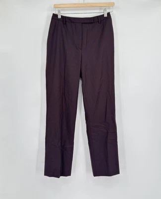 Akris Womens Brown Wool Cashmere Flat Front Straight Leg Pants Sz 6 - Image 1 of 4