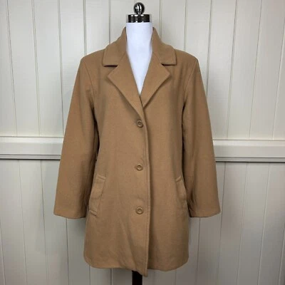 Sanro Wool Cashmere Blend Jacket Women's Size 8 Tan Mid Length  Pockets Lined - Image 1 of 4
