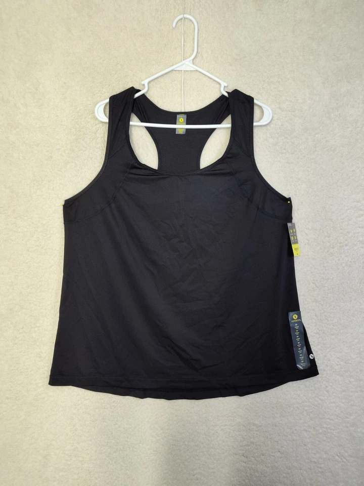 Camiseta sin mangas Xersion para mujer 0X negra mezcla de polietileno rendimiento espalda deportiva ajuste Foto 1 de 4