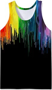 Men'S Tank Tops Summer Sleeveless Tee Cool Workout T-Shirts Beach Athletic Under - Picture 1 of 6