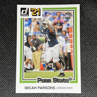 2021 Panini Chronicles Donruss MICAH PARSONS RC #27 Dallas Cowboys ROOKIE CARD - Image 1 of 2