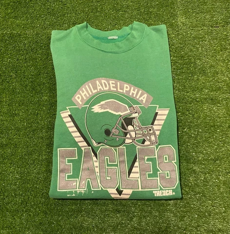 Vintage Trench Philadelpha Eagles diamond spell out crewneck sweatshirt Large Cover