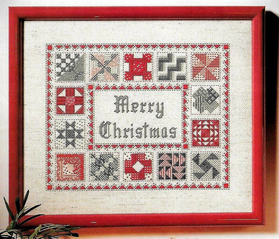 MERRY CHRISTMAS SAMPLER   -  VINTAGE CROSS STITCH PATTERN - Image 1 of 1