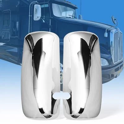 Par de cubiertas de espejo de puerta cromadas para Kenworth T660 T600 T370 lado izquierdo y derecho 2 piezas Foto 1 de 4
