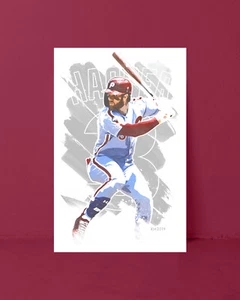 BRYCE HARPER watercolor painting art print/poster PHILADELPHIA FREE S&H! - Picture 1 of 4