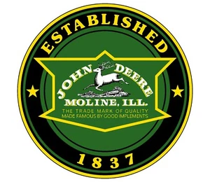 John Deere 1936 Vintage Historic Logo Established 1837 - Emblem Sticker Decal - Picture 1 of 8