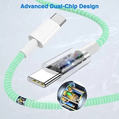 USB-C a USB C Tipo-C Carga Rápida Datos SYNC Cargador Cable Cable 3/6/10FT Lote Foto 1 de 4