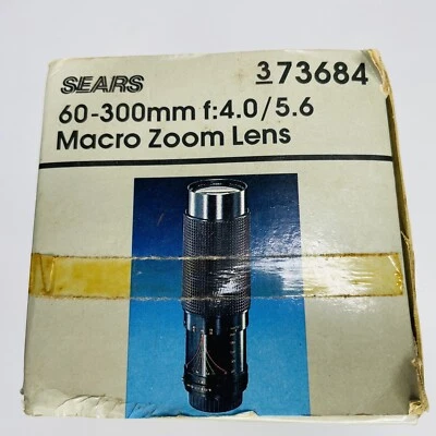 Lente Sears Macro Zoom 60-300 mm f/4,0-5,6 con tapas/montaje Canon en caja Foto 1 de 4