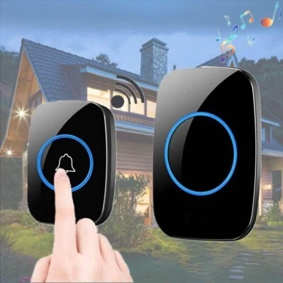 Smart Wireless Doorbell Waterproof Kit Cordless Plug-in Home Office Range Bells - Image 1 of 4