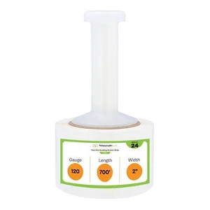 24 Rollen Guss Hand Stretch Wrap 2 Zoll x 700' 120 Stärke Klar Bündelung Schrumpffolie - Bild 1 von 9