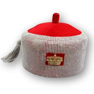 Red Chieftaincy Ichie Ozo Traditional Cap, African Embroidered Men Hat - Picture 1 of 10