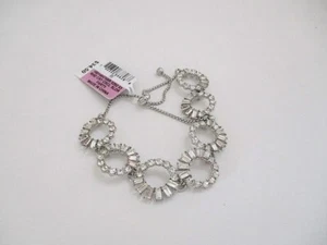 Bracelet coulissant cercle cristal mixte ton argent INC - Photo 1/2