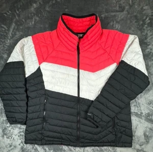 Columbia Women Omni-heat Powder Lite Blocked FittedJacket Red White Blk 2X - Picture 1 of 10