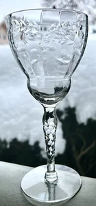 (9) Copas de vino de agua 7-5/8" corte cristal óptica floral 8 oz por Weston - Imagen 1 de 8