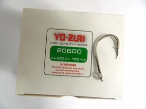 1 Confezione ami YO-ZURI 20600 size 6/0 Q'ty 100pcs HIGH QUALITY HOOKS pesca w39 - Foto 1 di 4