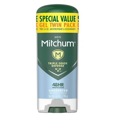 Mitchum Hombres Antitranspirante Gel Desodorante Triple Defensa de Olores Paquete Doble Sin Perfume Foto 1 de 4