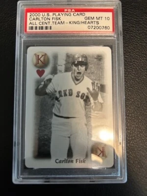 2000 U.S. Playing Card, Carlton Fisk, Red Sox, PSA 10 - Set Break POP 2 - Image 1 of 2