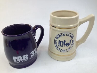 2 INTEL Employee Only Recognition mugs Fab 32, 7 HIgh K Metal Gate Factory (L2) - Image 1 of 4