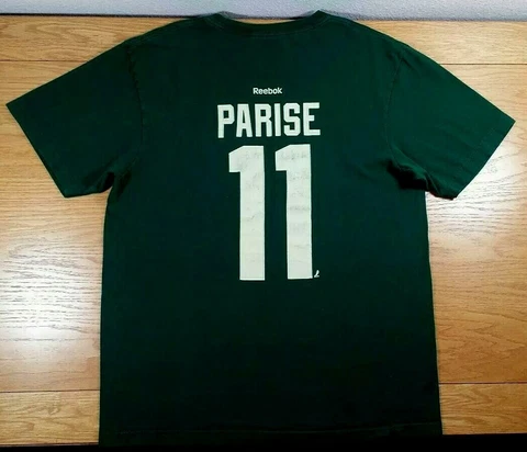ZACH PARISE Minnesota Wild NHL Reebok 100% Cotton Name & Number T-Shirt Men's XL Cover