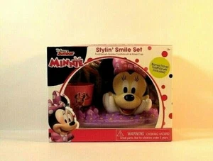 Disney Minnie Mouse Bathroom Smile Set Toothbrush Holder Cup NEW - Picture 1 of 3