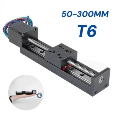 T6 CNC Rail Guide Linear Sliding Table Leadscrew Actuator 50mm-300mm Mini Travel - Image 1 of 4